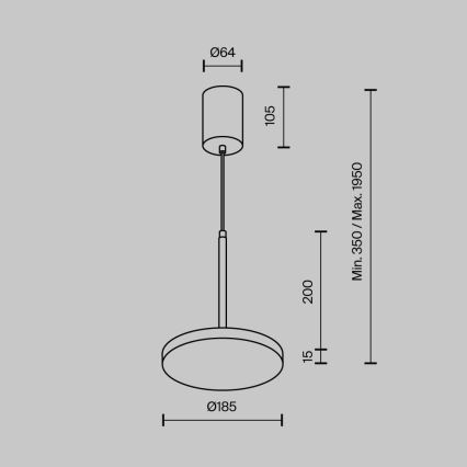 Maytoni P076PL-L12W3K-BS - LED Chandelier on a string PLATO LED/12W/230V 3000K gold