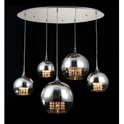 Maytoni P140-PL-170-5-N - Chandelier on a string FERMI 5xE27/60W/230V shiny chrome