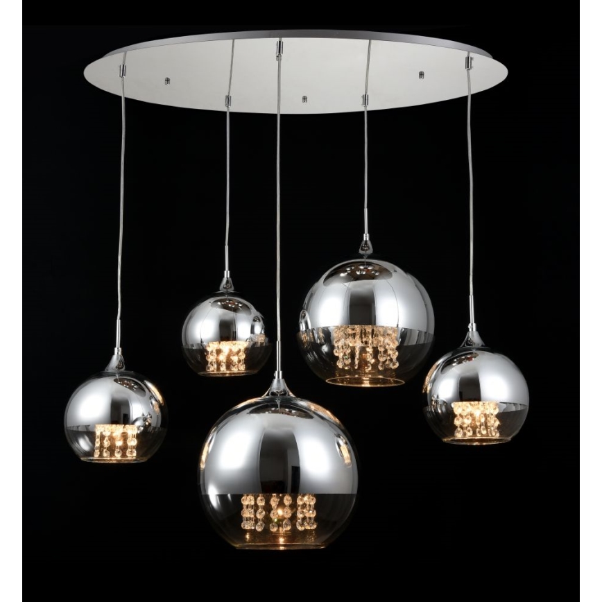 Maytoni P140-PL-170-5-N - Chandelier on a string FERMI 5xE27/60W/230V shiny chrome
