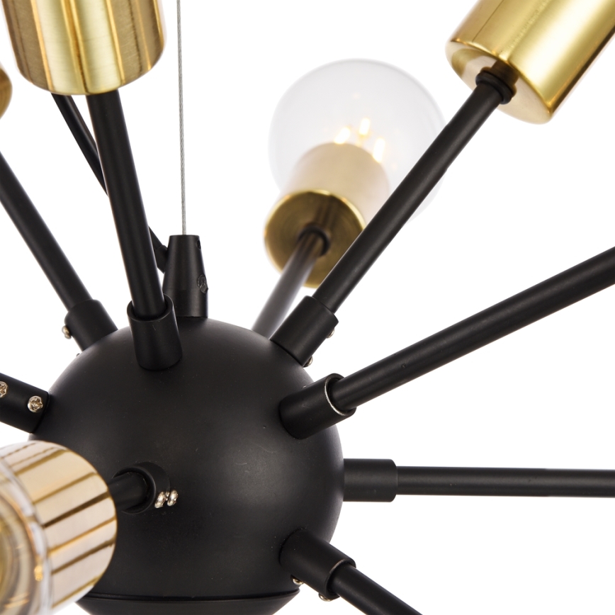 Maytoni T546PL-12B - JACKSON cable-suspended chandelier 12xE27/7W/230V Black/Gold