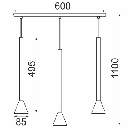 MAZZO cable pendant light 3xGU10/8W/230V black
