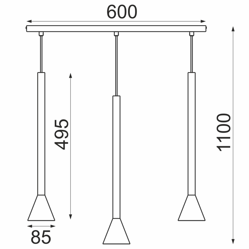MAZZO cable pendant light 3xGU10/8W/230V black