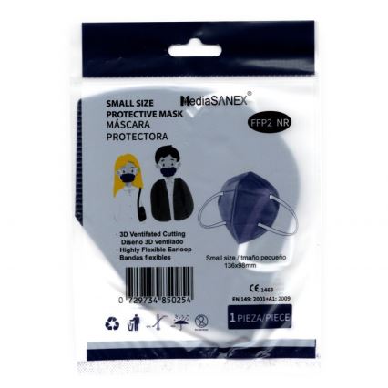 Media Sanex Respirator children's size FFP2 NR Dark blue 1pc