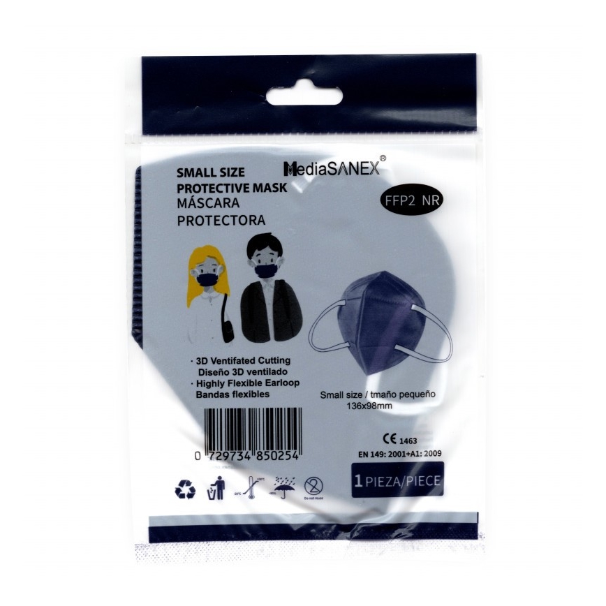 Media Sanex Respirator children's size FFP2 NR Dark blue 1pc