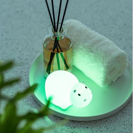MegaLight - LED RGB Rechargeable children's touch bathtub lamp SWIMMY HIPPO LED/5V IP67