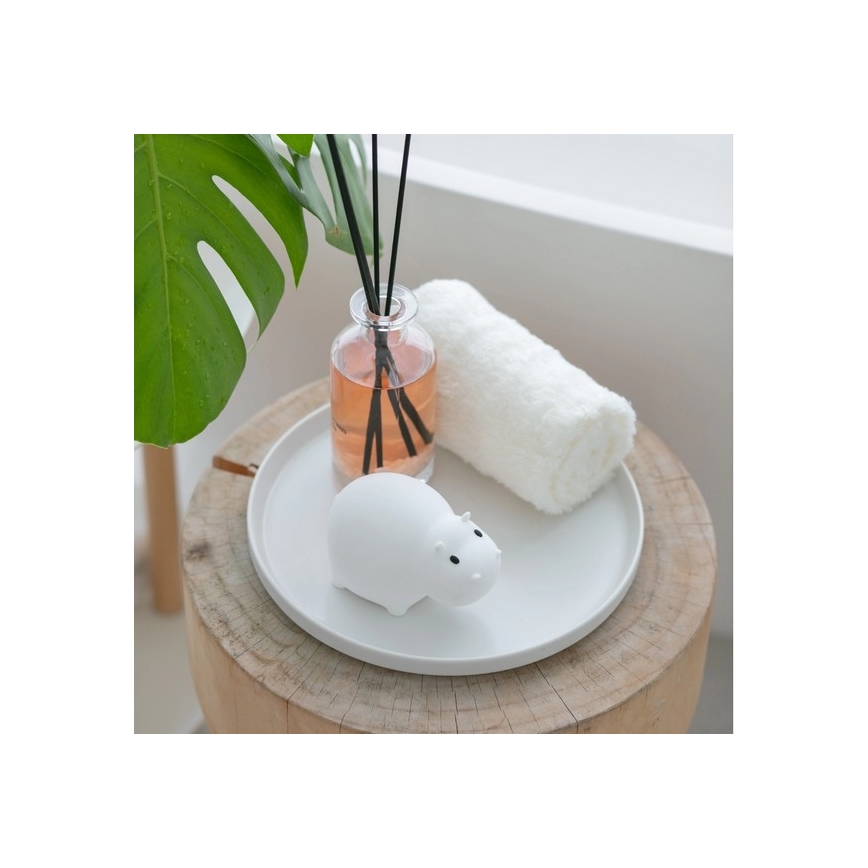 MegaLight - LED RGB Rechargeable children's touch bathtub lamp SWIMMY HIPPO LED/5V IP67