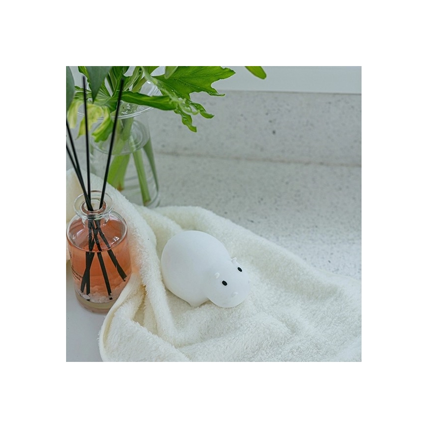 MegaLight - LED RGB Rechargeable children's touch bathtub lamp SWIMMY HIPPO LED/5V IP67