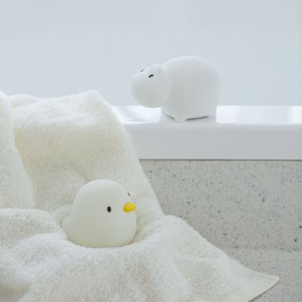 MegaLight - LED RGB Rechargeable children's touch bathtub lamp SWIMMY HIPPO LED/5V IP67