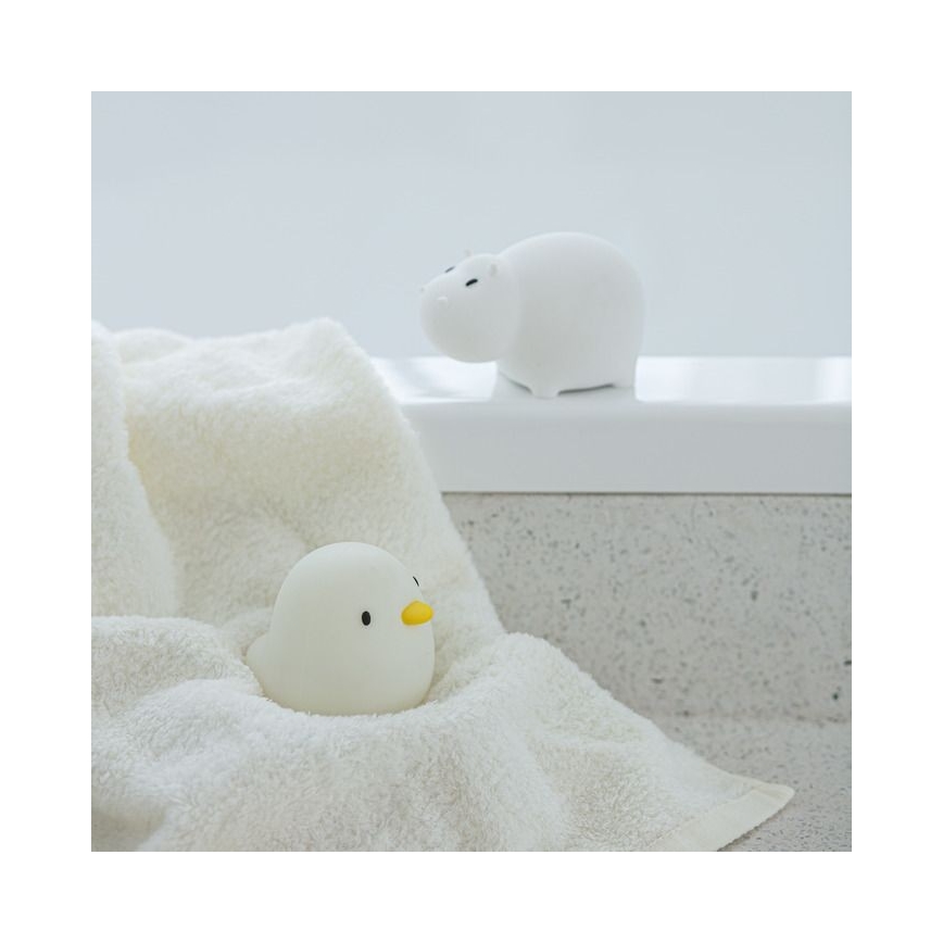 MegaLight - LED RGB Rechargeable children's touch bathtub lamp SWIMMY HIPPO LED/5V IP67