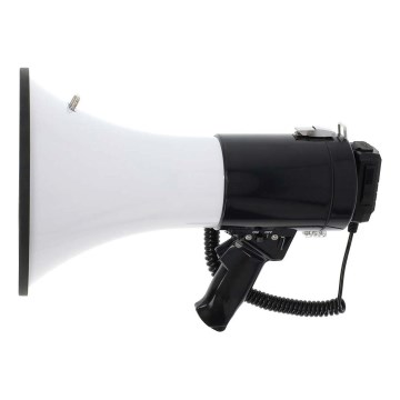 Megaphone with an external microphone USB 25W/8xC white/black