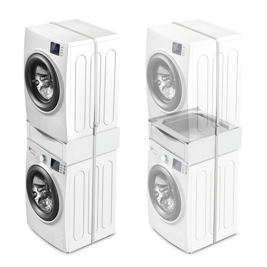 Meliconi 656112 - Washer and Dryer Pedestal with 28 L Pull-Out Drawer, White