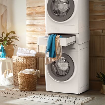 Meliconi 656112 - Washer and Dryer Pedestal with 28 L Pull-Out Drawer, White