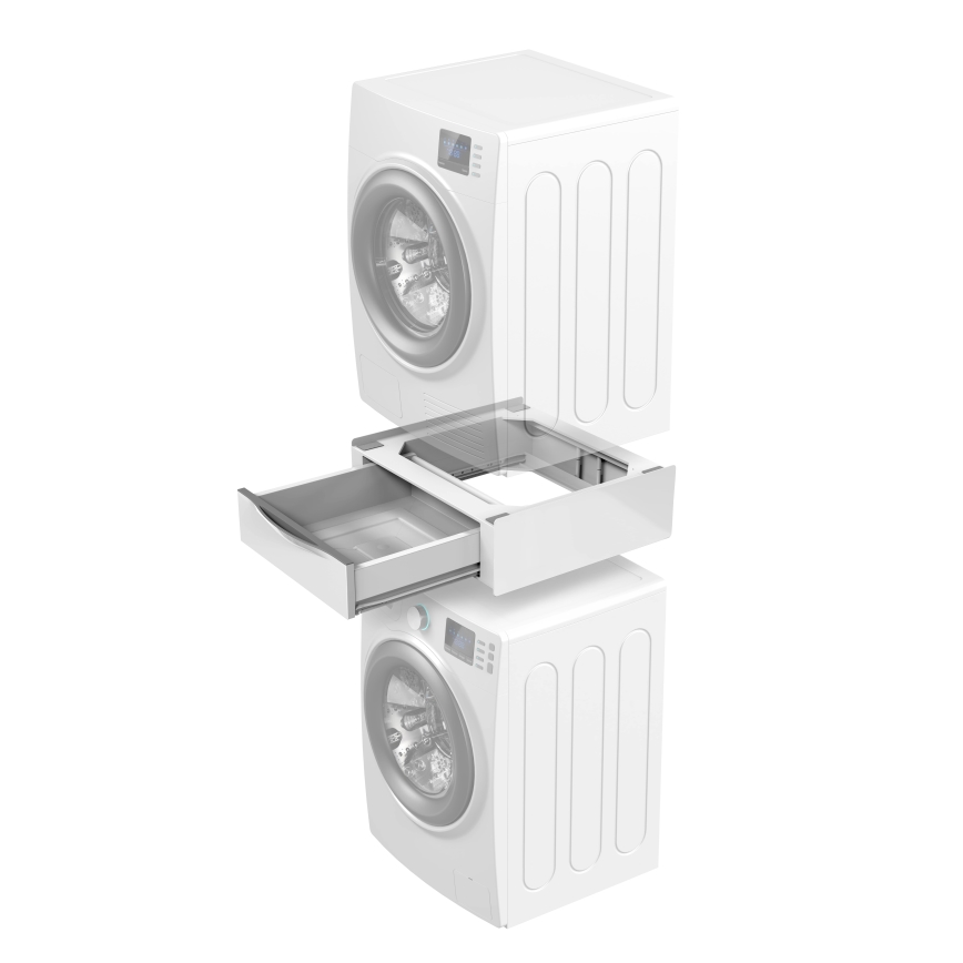 Meliconi 656112 - Washer and Dryer Pedestal with 28 L Pull-Out Drawer, White