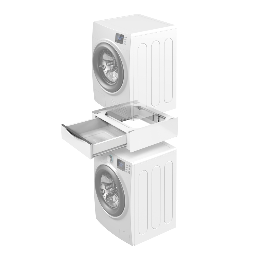 Meliconi 656112 - Washer and Dryer Pedestal with 28 L Pull-Out Drawer, White