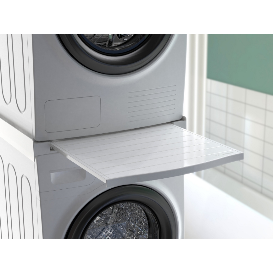 Meliconi 656113 - 70 cm Pedestal with Pull-Out Drawer for Washer and Dryer, White