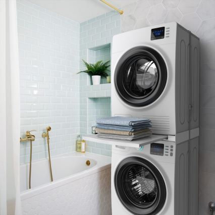 Meliconi 656113 - 70 cm Pedestal with Pull-Out Drawer for Washer and Dryer, White