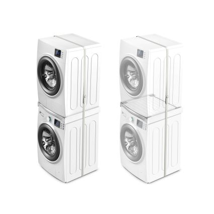 Meliconi 656113 - 70 cm Pedestal with Pull-Out Drawer for Washer and Dryer, White