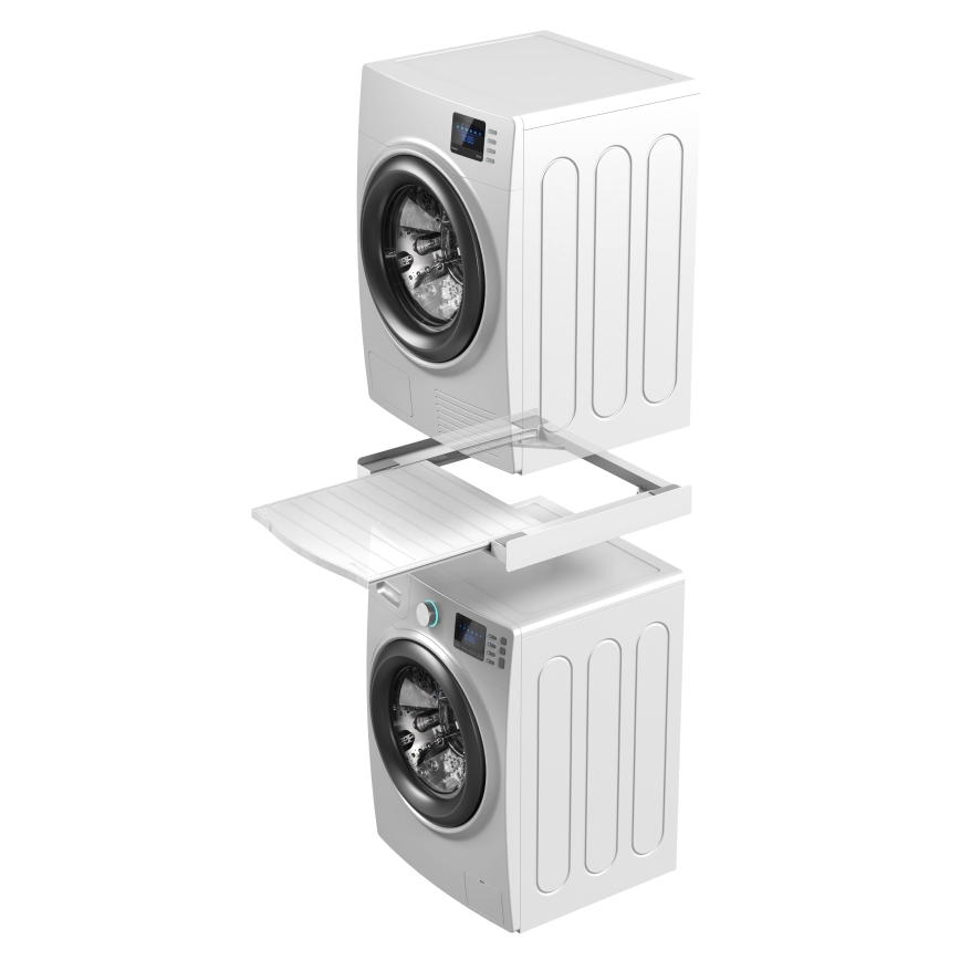 Meliconi 656113 - 70 cm Pedestal with Pull-Out Drawer for Washer and Dryer, White