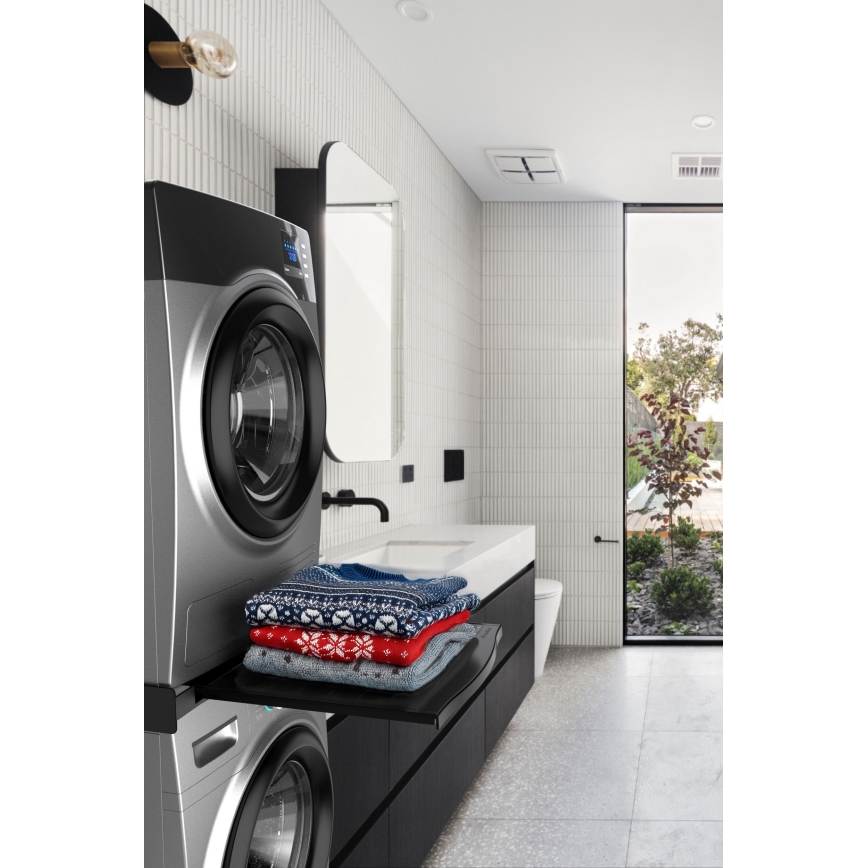 Meliconi 656136 - Stacking kit with pull-out drawer for washer and dryer, 60 cm, black