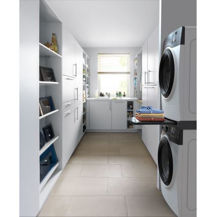 Meliconi 656136 - Stacking kit with pull-out drawer for washer and dryer, 60 cm, black