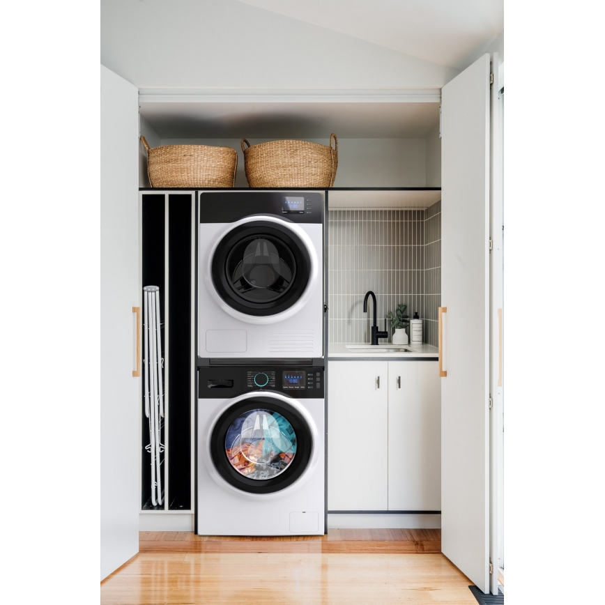 Meliconi 656136 - Stacking kit with pull-out drawer for washer and dryer, 60 cm, black