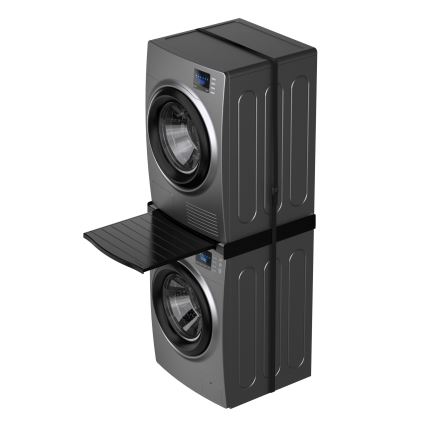Meliconi 656136 - Stacking kit with pull-out drawer for washer and dryer, 60 cm, black