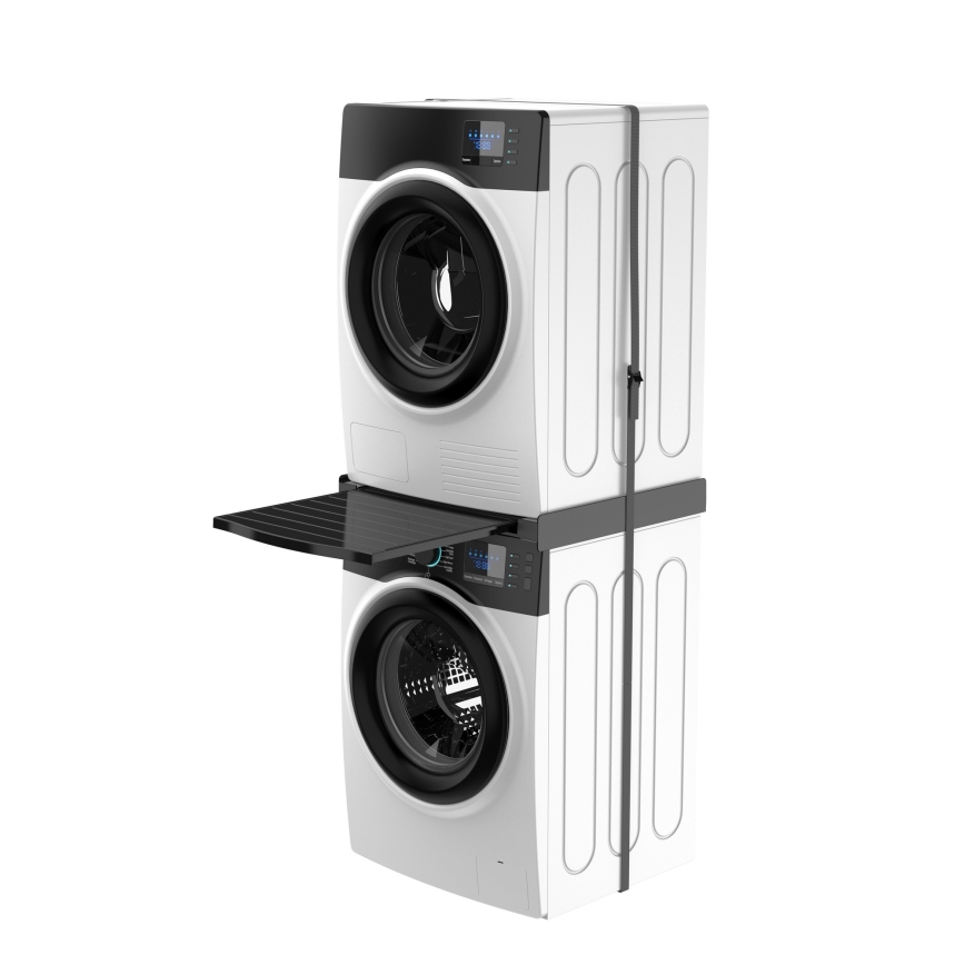 Meliconi 656136 - Stacking kit with pull-out drawer for washer and dryer, 60 cm, black