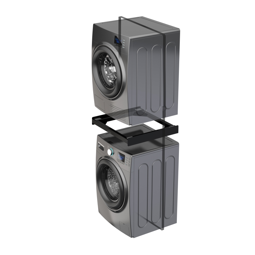 Meliconi 656138 - 70 cm spacer for washing machine and dryer, black