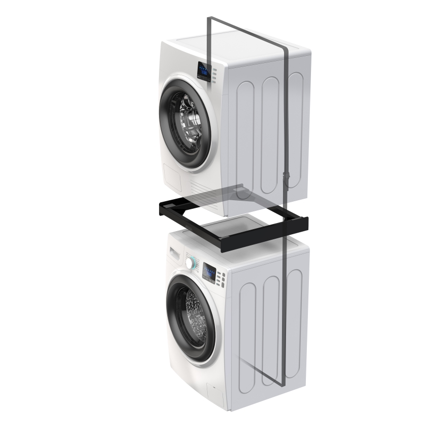 Meliconi 656138 - 70 cm spacer for washing machine and dryer, black