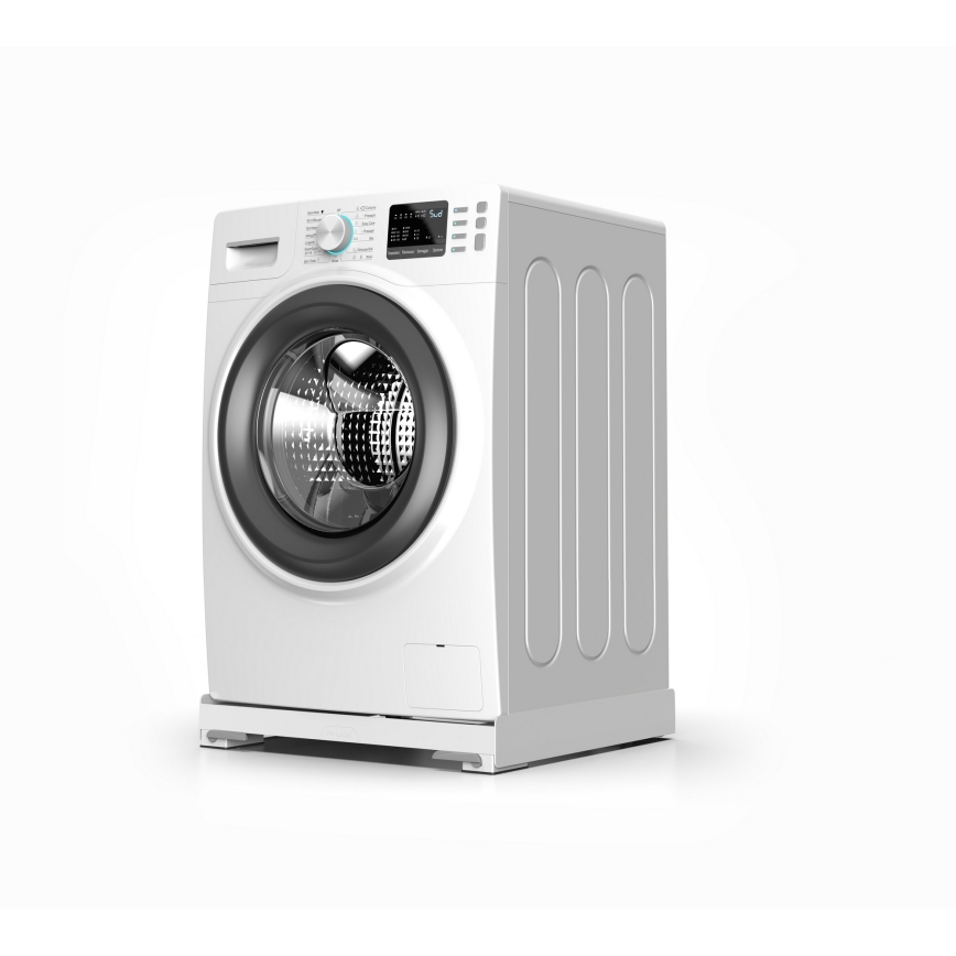 Meliconi 656146 - Anti-Vibration Washing Machine Mat with Extendable Wheels, 61 cm, White