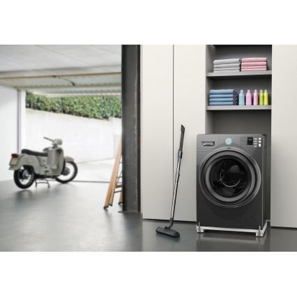 Meliconi 656149 - Anti-Vibration Washing Machine Pad with Retractable Wheels, 47 cm, White