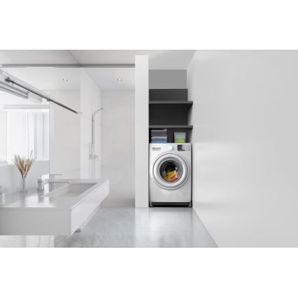 Meliconi 656168 - Anti-vibration pad for washing machine with retractable wheels, 47 cm, black