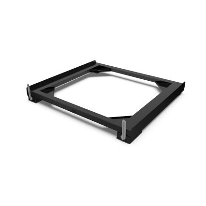 Meliconi 656168 - Anti-vibration pad for washing machine with retractable wheels, 47 cm, black