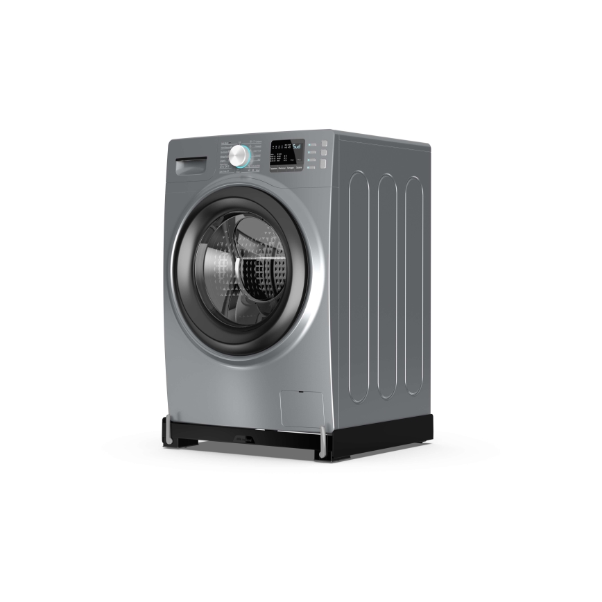 Meliconi 656168 - Anti-vibration pad for washing machine with retractable wheels, 47 cm, black