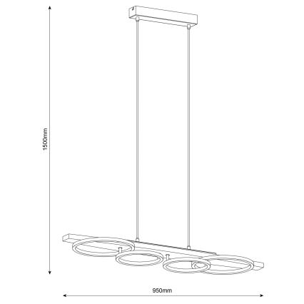 MELISA LED/35W/230V Pine Cable Pendant Light
