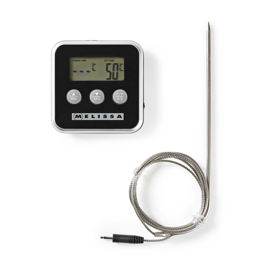 Melissa - Digital meat thermometer with display and timer 0-250 °C 1xAAA