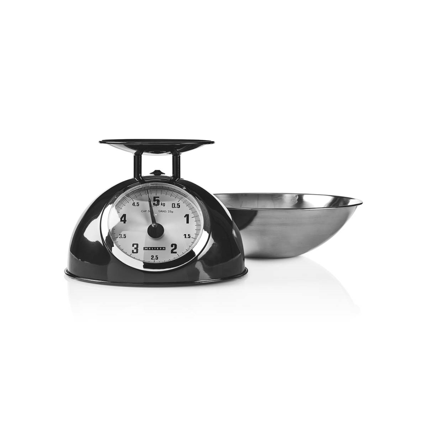 Melissa - Retro kitchen scale with bowl, black