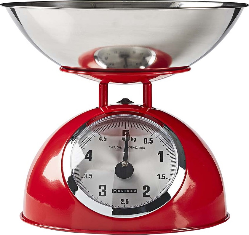 Melissa - Retro kitchen scale with bowl, red
