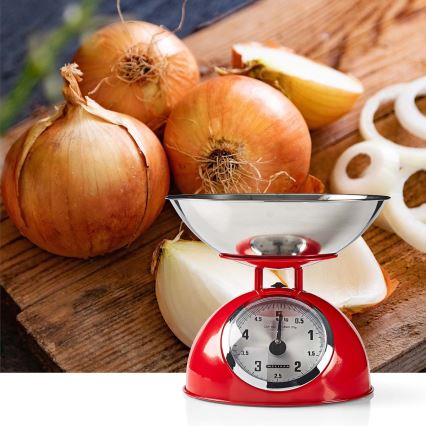 Melissa - Retro kitchen scale with bowl, red