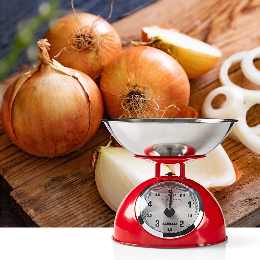 Melissa - Retro kitchen scale with bowl, red