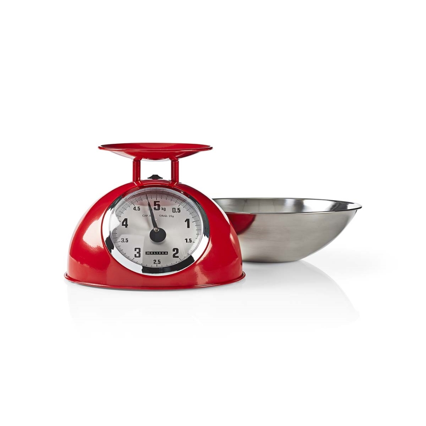 Melissa - Retro kitchen scale with bowl, red