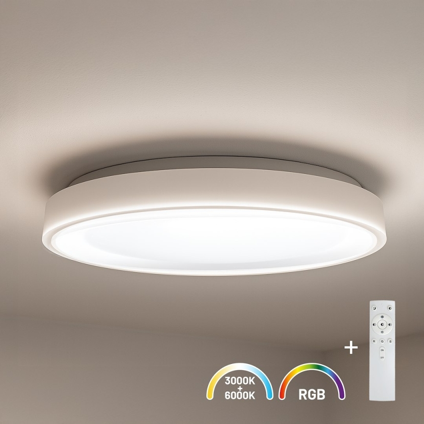 LED RGBW Dimmable ceiling light MELO LED/36W/230V 3000-6000K Ø 39 cm white + remote control