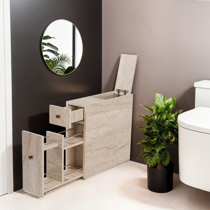MELODY Bathroom Cabinet, Beige Marble Finish