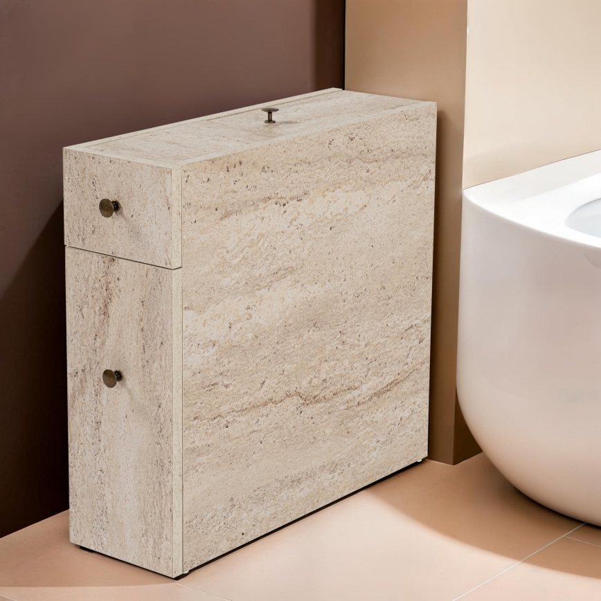 MELODY Bathroom Cabinet, Beige Marble Finish
