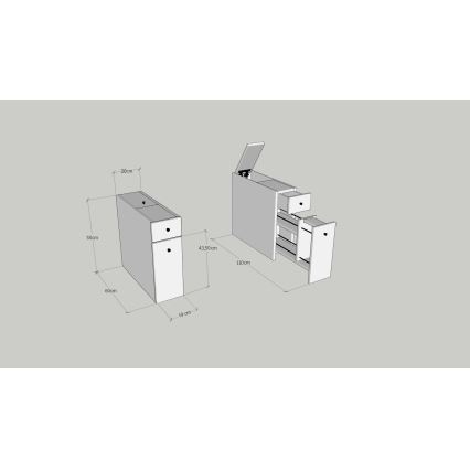 MELODY Bathroom Cabinet, Beige Marble Finish