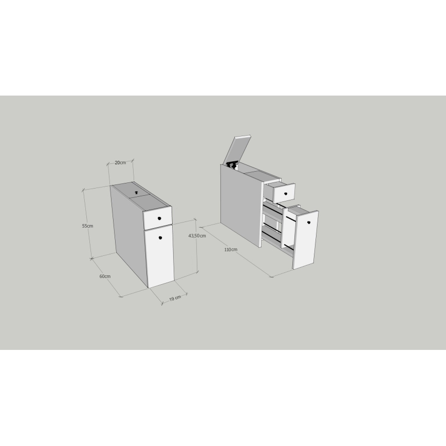 MELODY Bathroom Cabinet, Beige Marble Finish