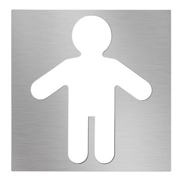 Men Icon, 12 x 12 cm, stainless steel/silver