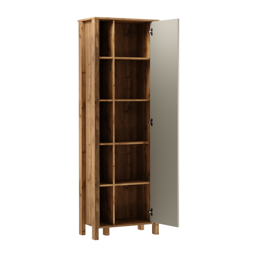 MENTA Bookcase 66x200x37 cm Wotan Oak/Gray