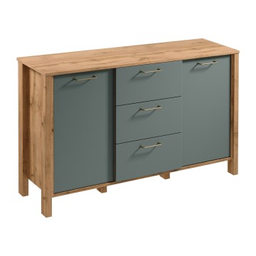 MENTA chest of drawers 138x81x40 cm Wotan oak/green