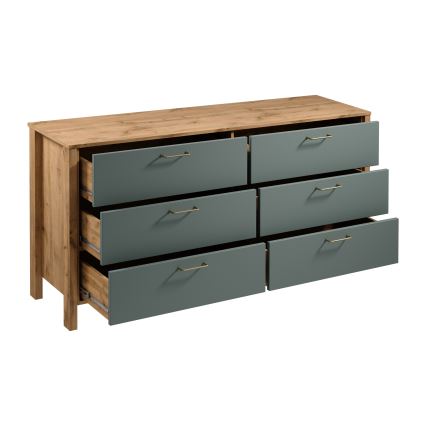 MENTA sideboard 170x81x47 cm Wotan oak/green